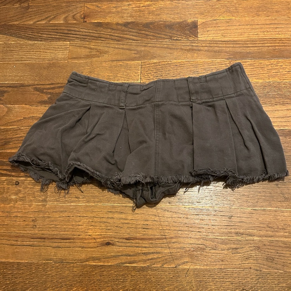 Women's Brown Micro Mini Skort